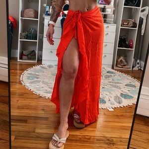 Lemon Light Women's Orange Wrap Skirt - One Size